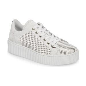 New Pajar Celia Platform Sneaker in Bianco Leather Women's Size 10